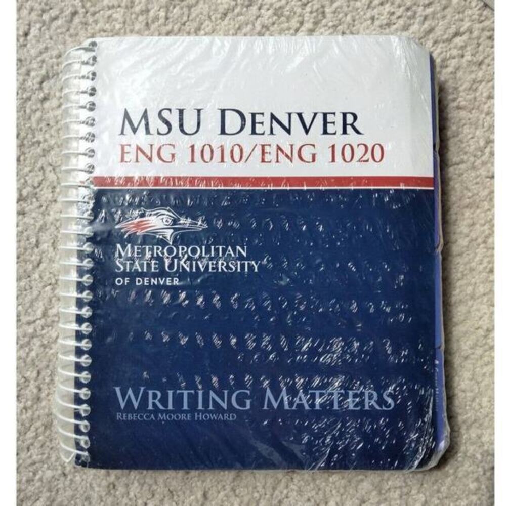 MSU Denver ENG 1010 1020 Writing Matters Textbook Rebecca Moore Howard Spiral‎